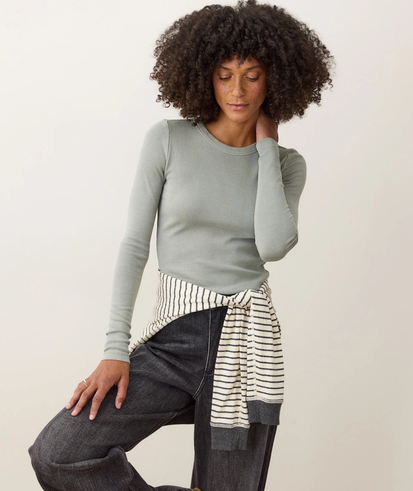 Lexi Rib Sun-In Longsleeve Crew Tee