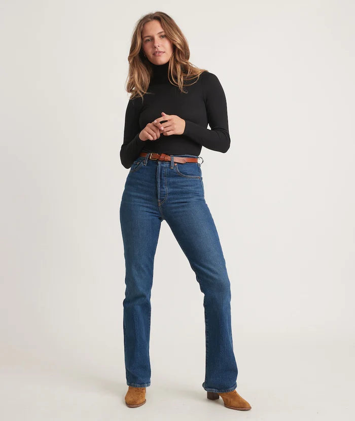Lexi Rib Turtleneck in Black