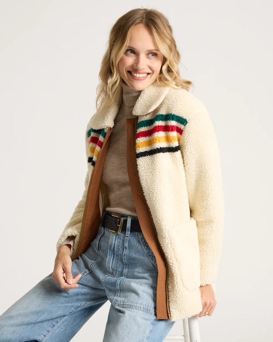 Pendleton Glacier Sunset Fleece Jacket in Glacier Ivory