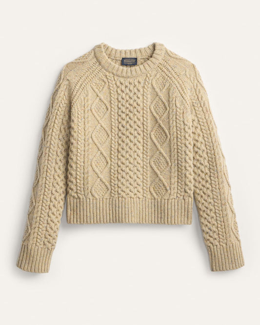 Fisherman Pullover Sweater in Tan Donegal