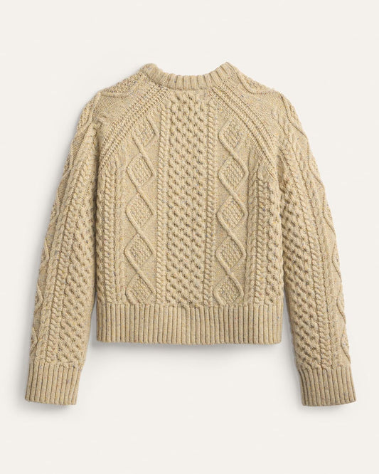 Fisherman Pullover Sweater in Tan Donegal