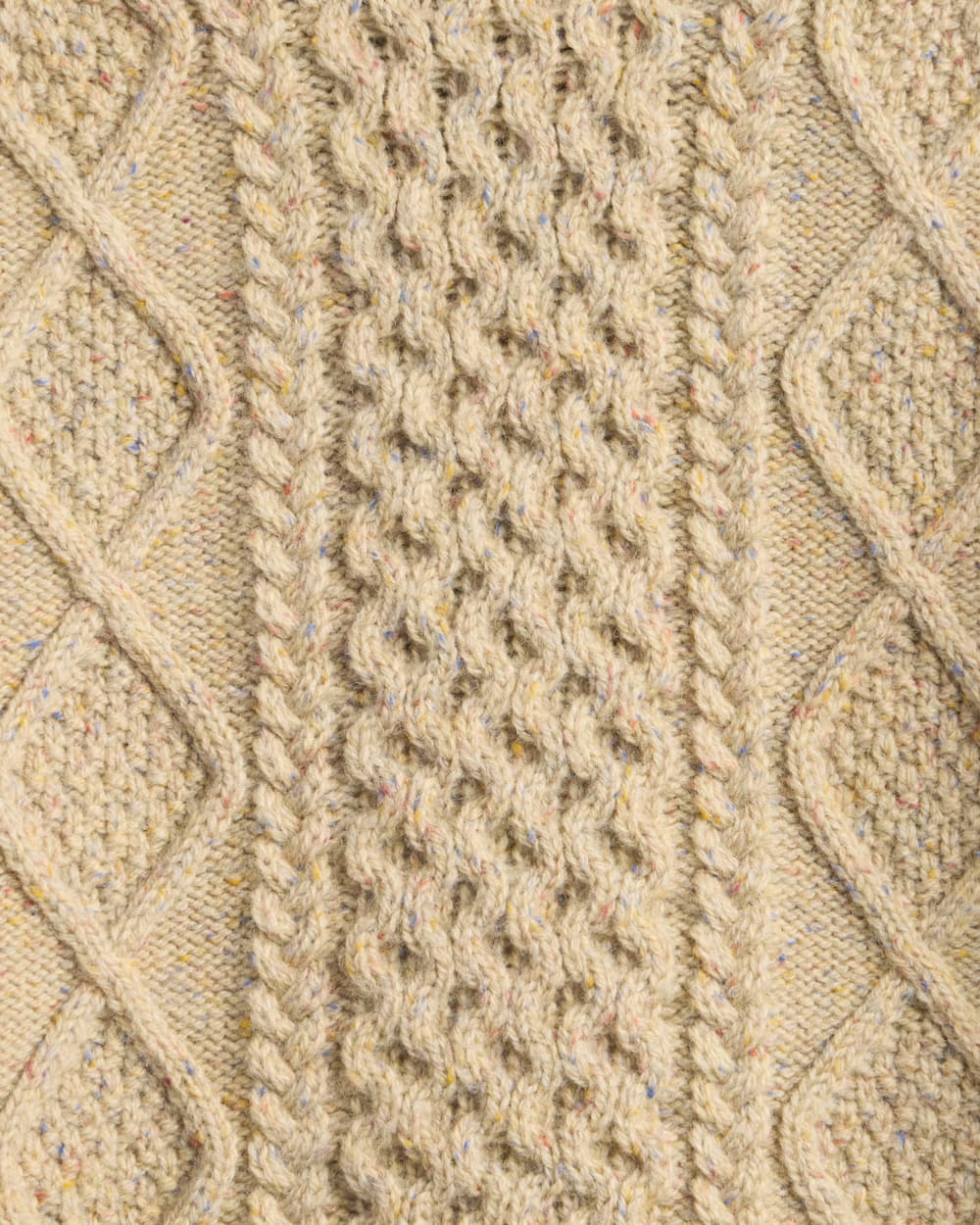 Fisherman Pullover Sweater in Tan Donegal