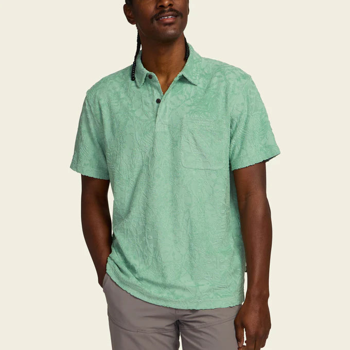 Plusherman Terry Polo : Leafy Lithographs Minty