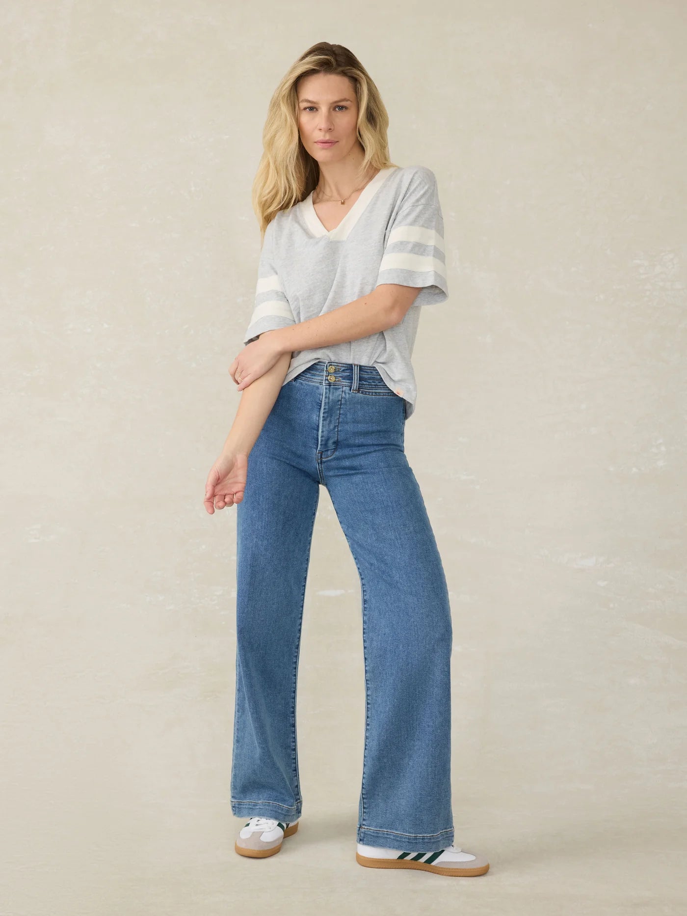 Organic Cotton Sunwashed Slub Varsity Tee