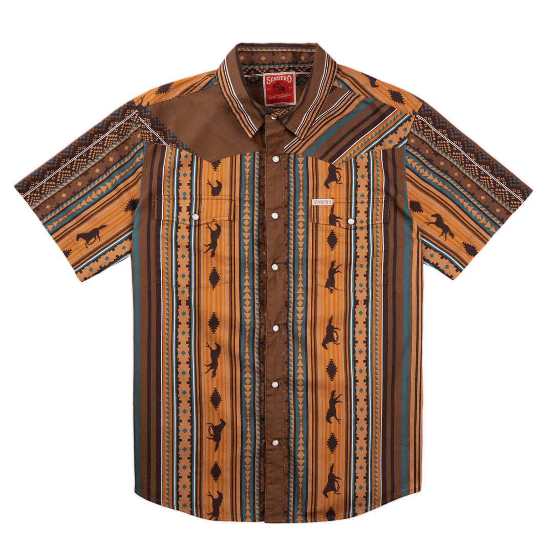 Serape Pearl Snap Short Sleeve