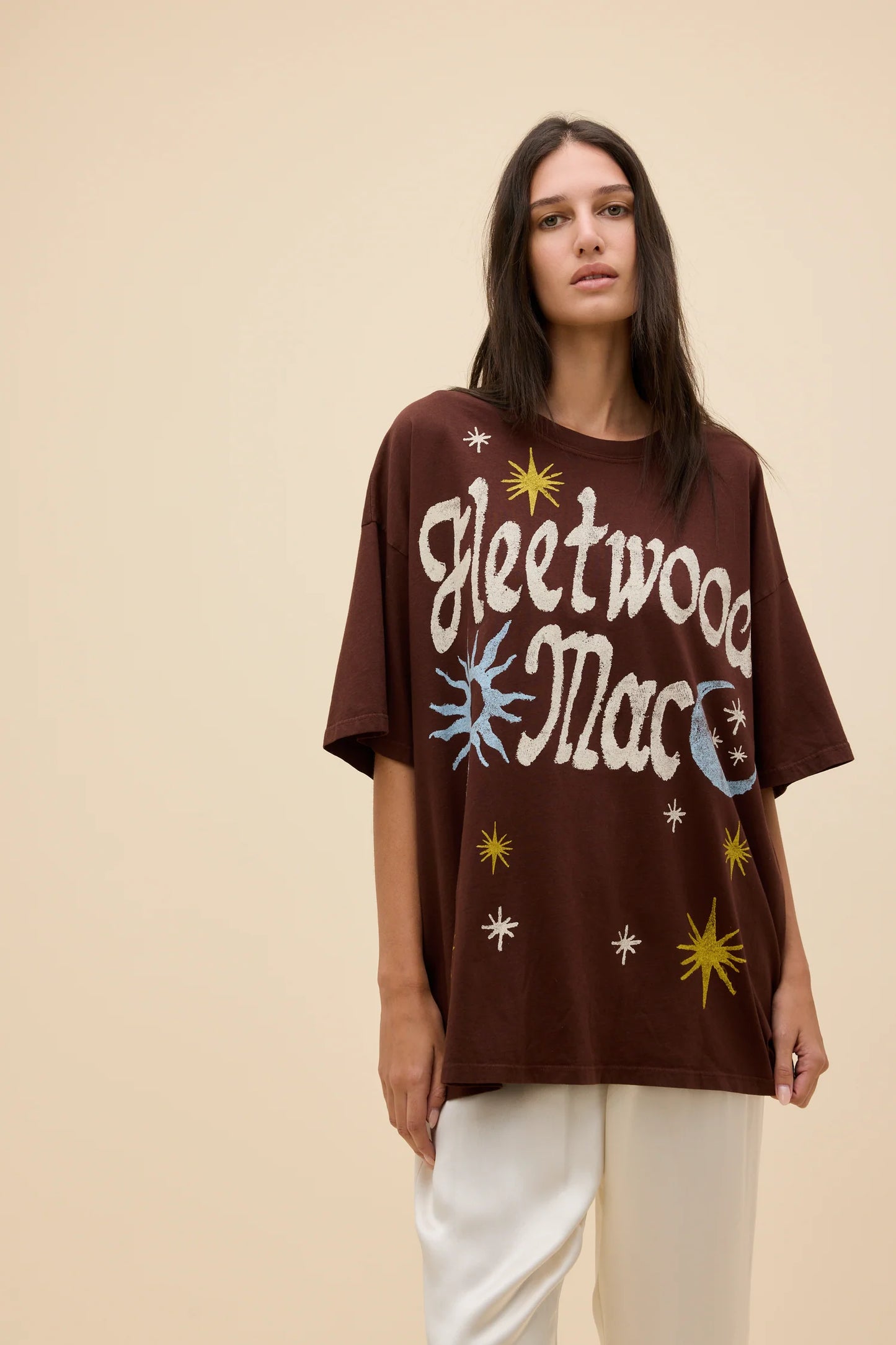 Fleetwood Mac 1973 Doodle One Size Tee - Brown