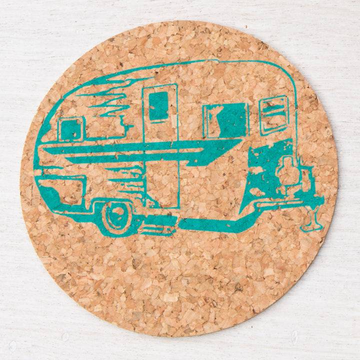 Camper Trailer Cork Coaster