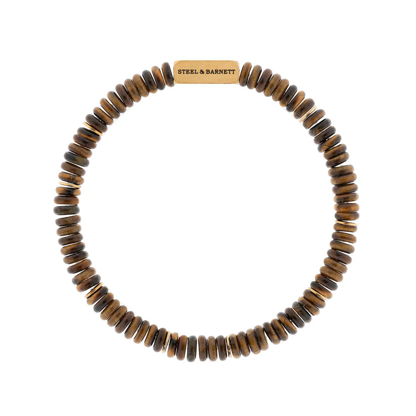 Two Tone Disc Gemstone Bracelet