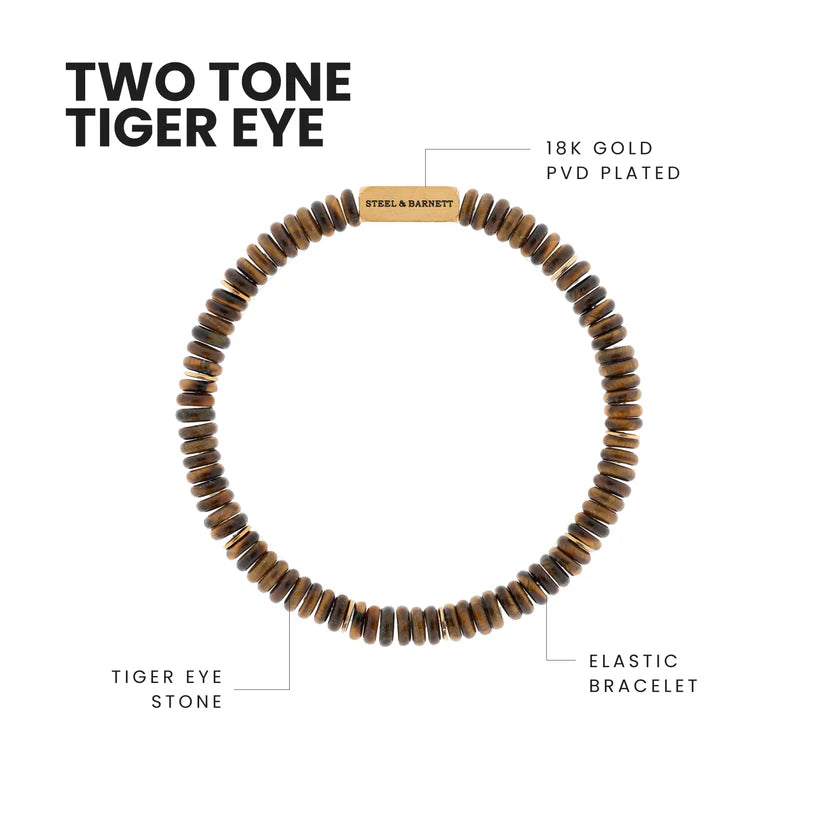 Two Tone Disc Gemstone Bracelet