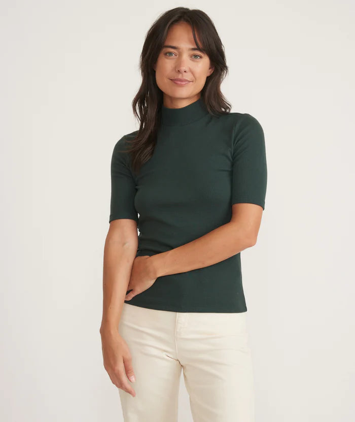 Ribbed mock turtleneck top hot sale