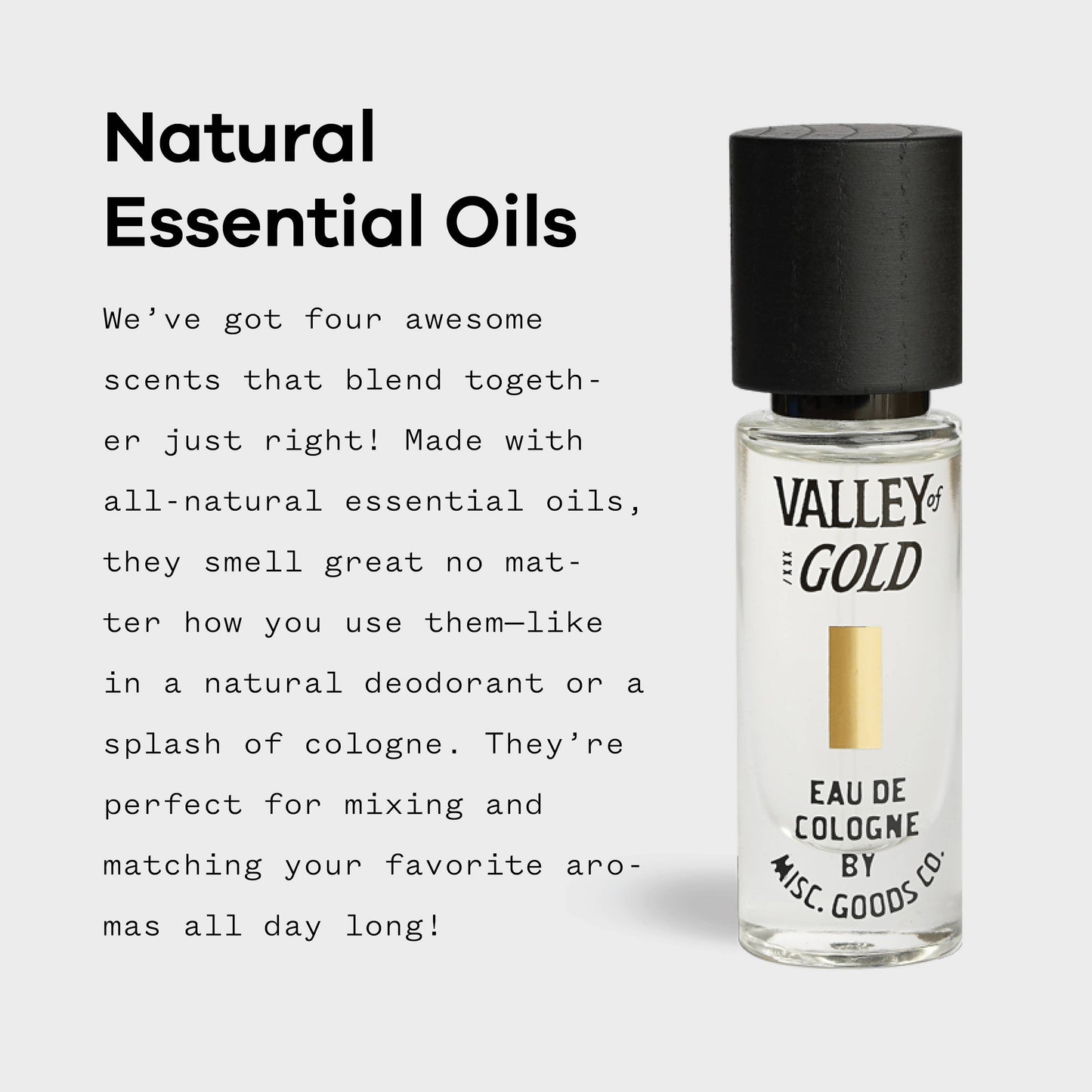 Valley of Gold Eau De Cologne 10ml | Unisex | Rose & Earth