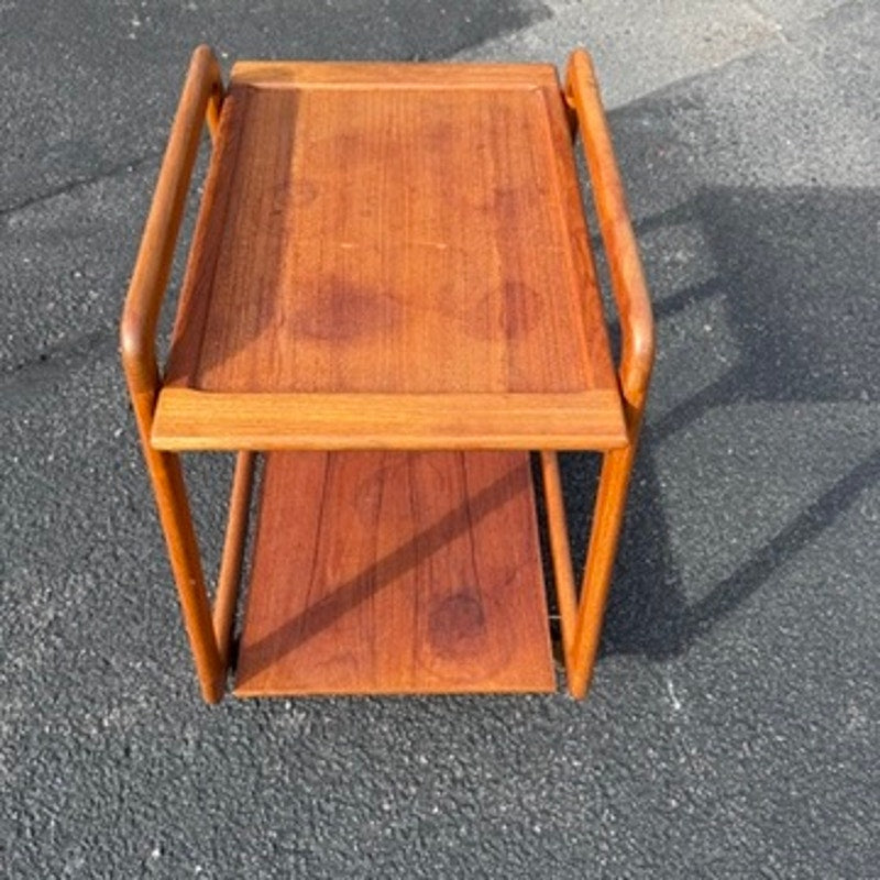 Vintage 1960s Teak MCMTeak Tea Bar Cart Trolley by Sika Mobler Rolling