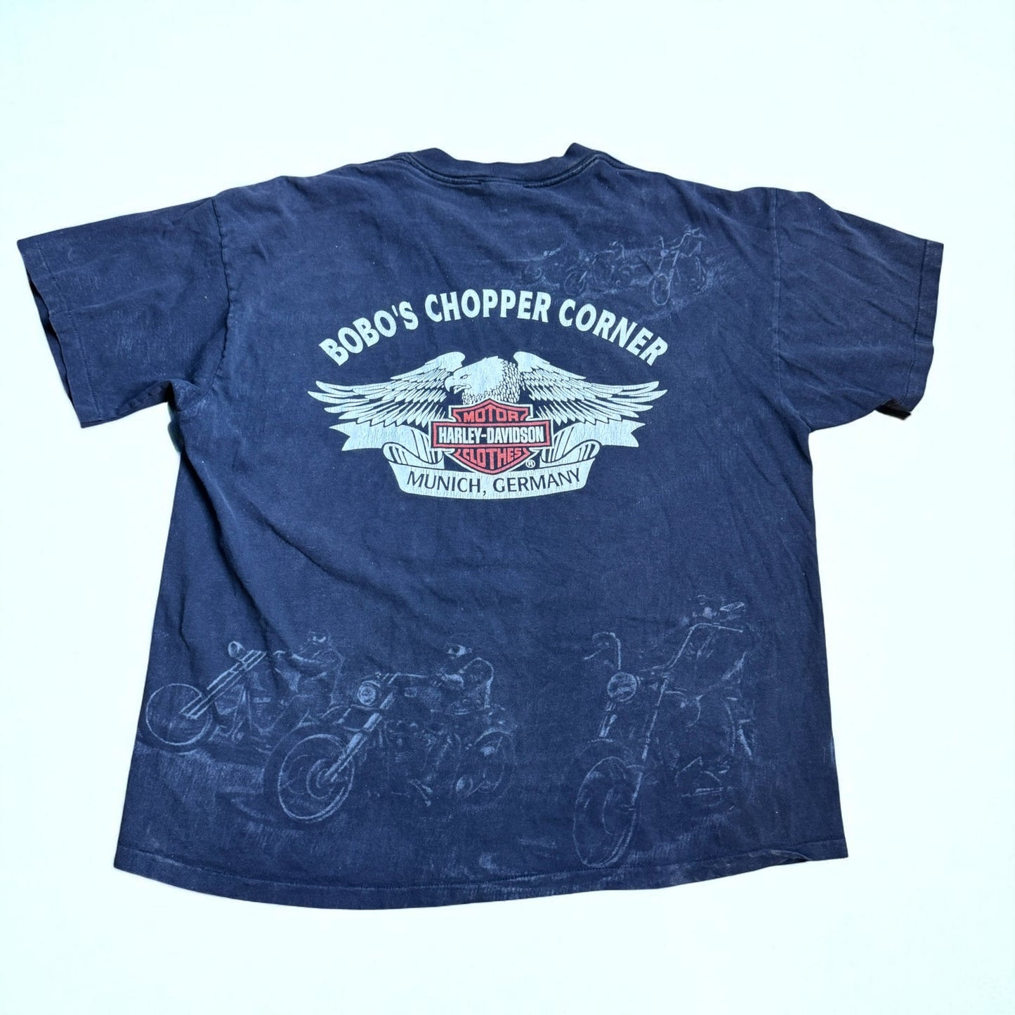 Vintage Harley Davidson Leader of The Pack Wolf AOP Bobos Choppers XL Munich