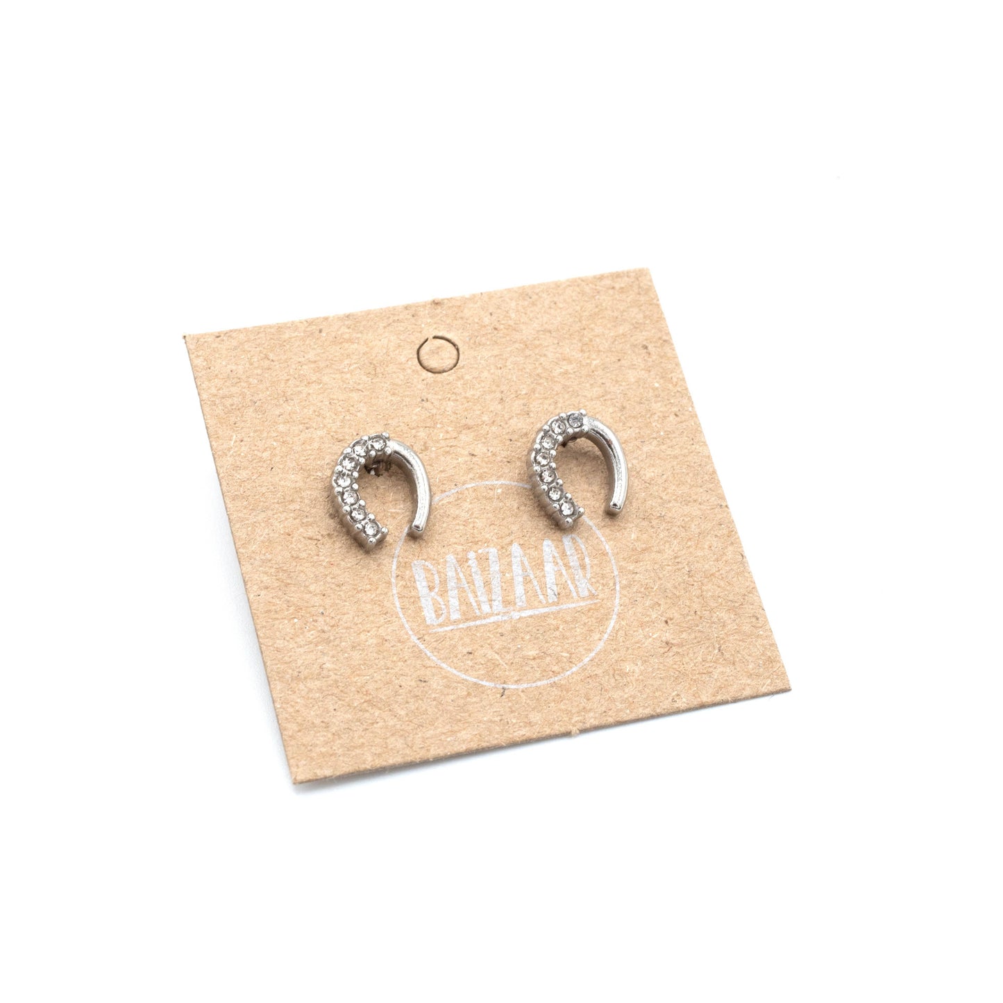 Crystal Studded Horseshoe Stud Earring