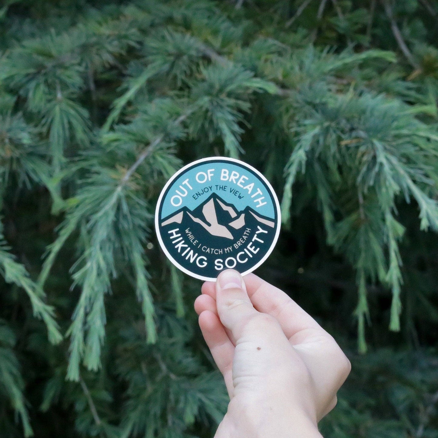 Out of Breath Hiking Society Waterproof UV Resistant Sticker