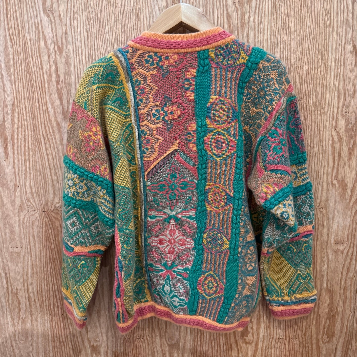 Vintage Coogi Cardigan Sweater 100% Cashmere 1990s Pastel Button Soft M