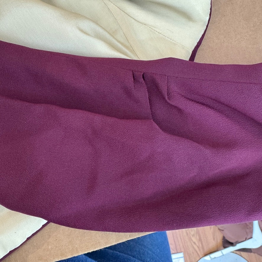 Vintage 1920s Top Cape Jacket Open Front Plum Eggplant Lined Repaired Medium