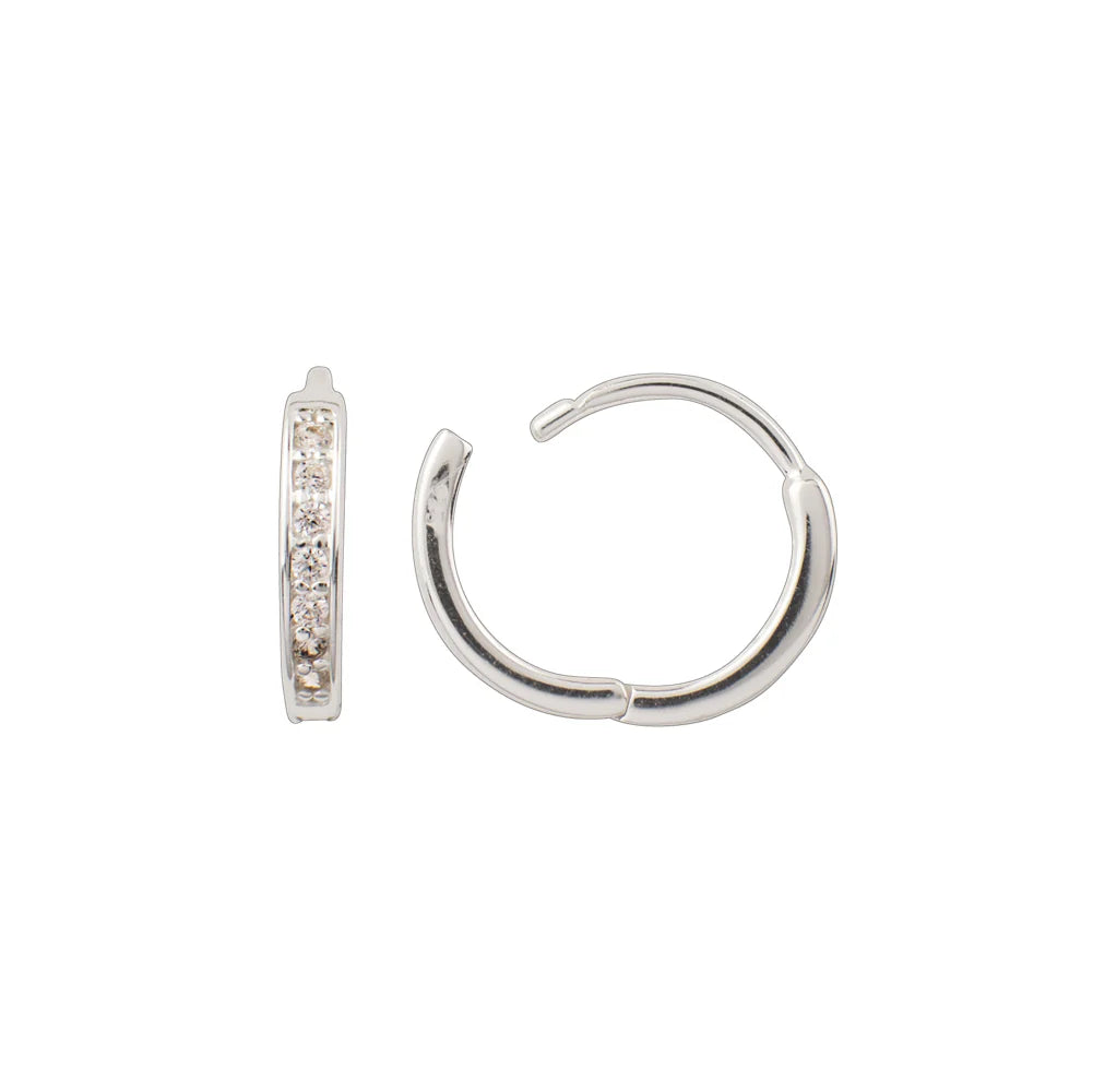 Channel Crystal Clicker Huggie Hoops