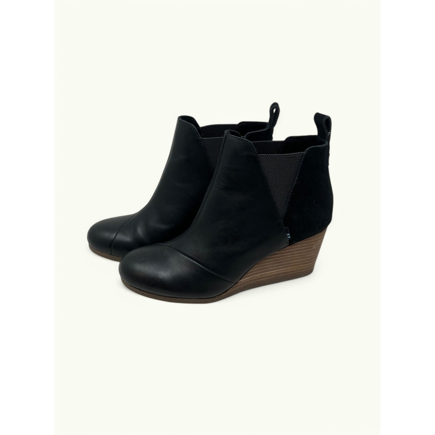 Toms Womens Kelsey Leather Suede Wedge Boots Womens Size 8
