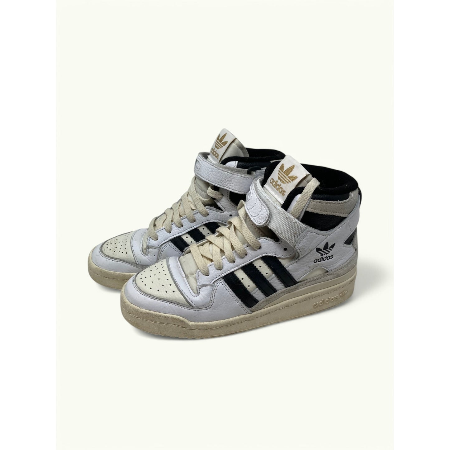 Y2K Mens Adidas Forum 84 High Top White Black Gold Men's Size 5.5