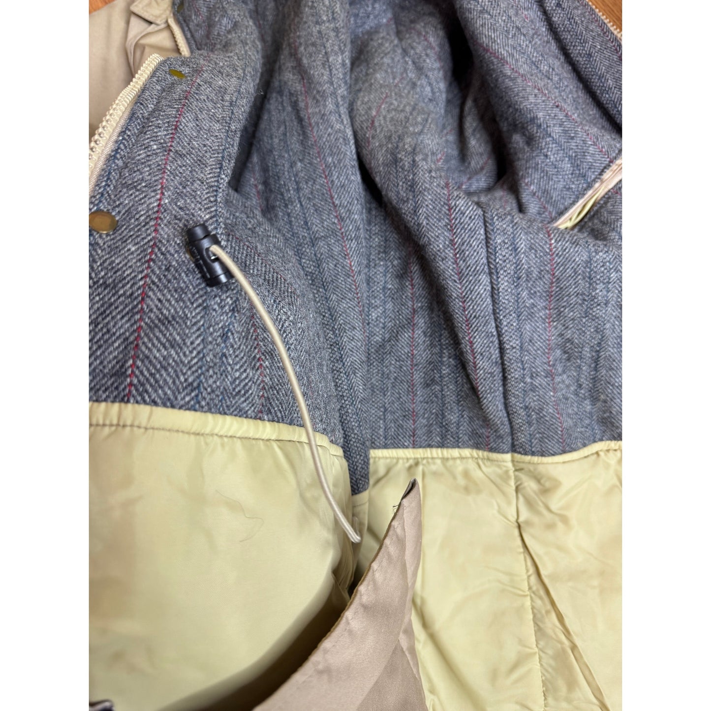 Vintage LL Bean Khaki Tan Stadium Parka Overcoat Mens Wool Lined M Men's