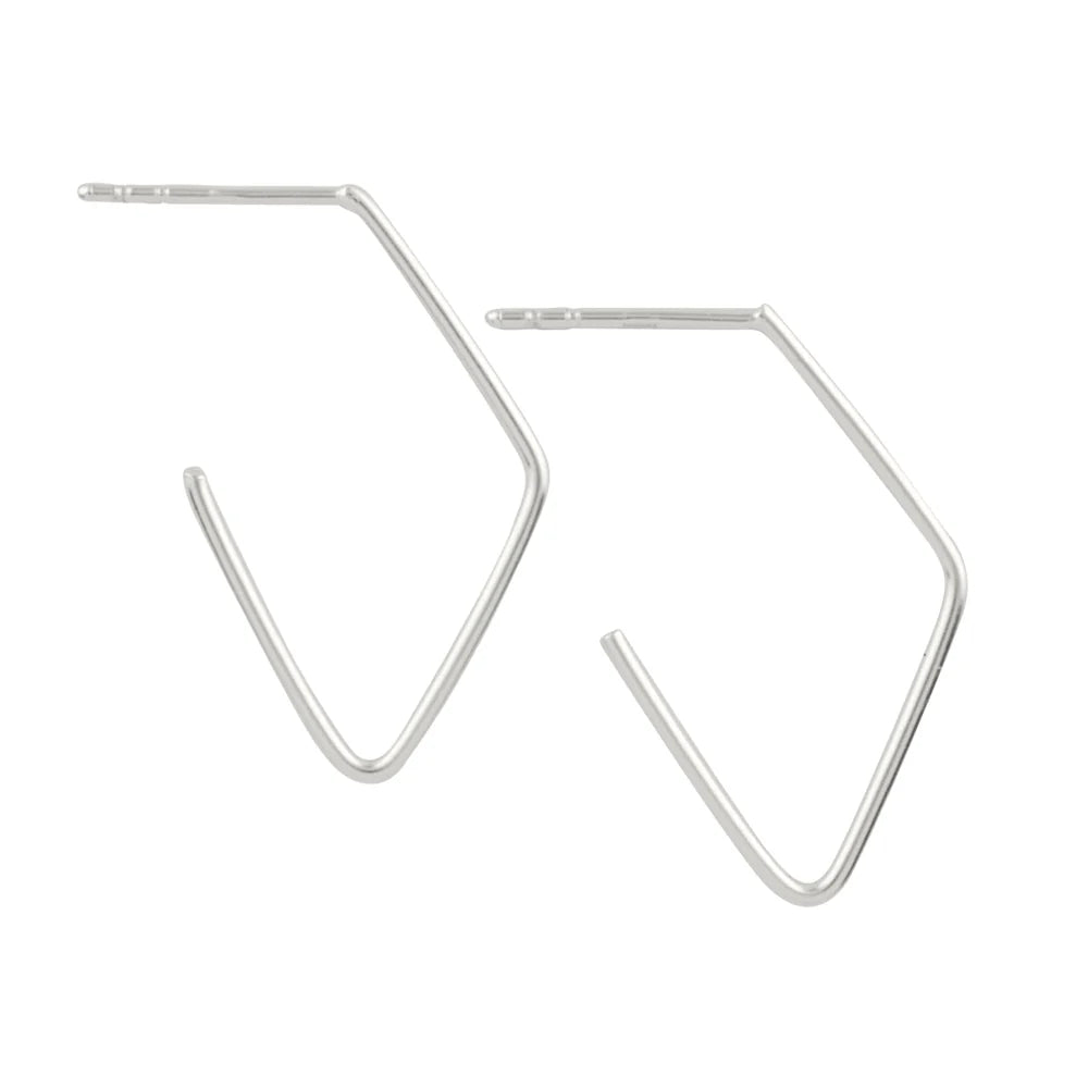 Diamond Wire Post Hoops