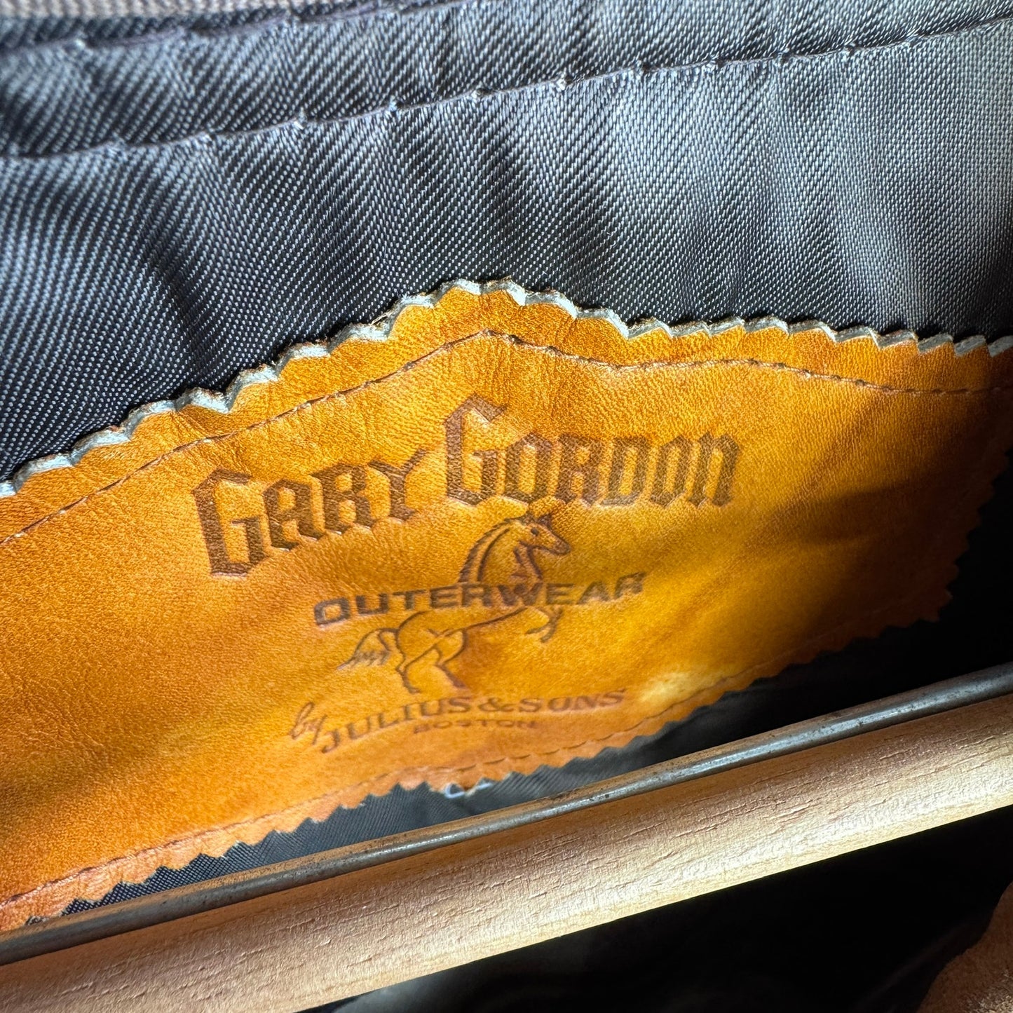 Vintage 1970s Leather Coat 42 Large Brown Gary Gordon Removable Lining Men's