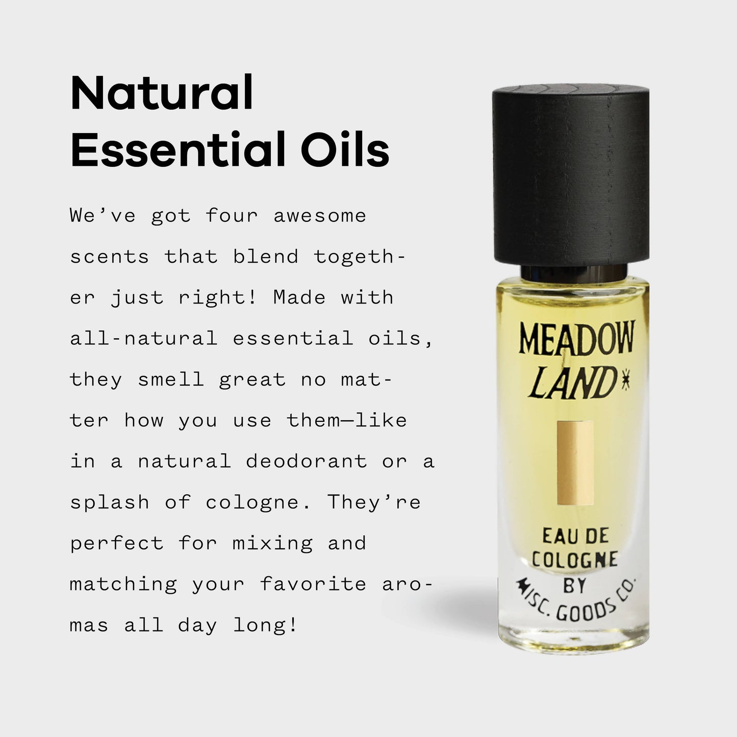 Meadowland Eau De Cologne 10ml | Unisex | Grass & Patchouli