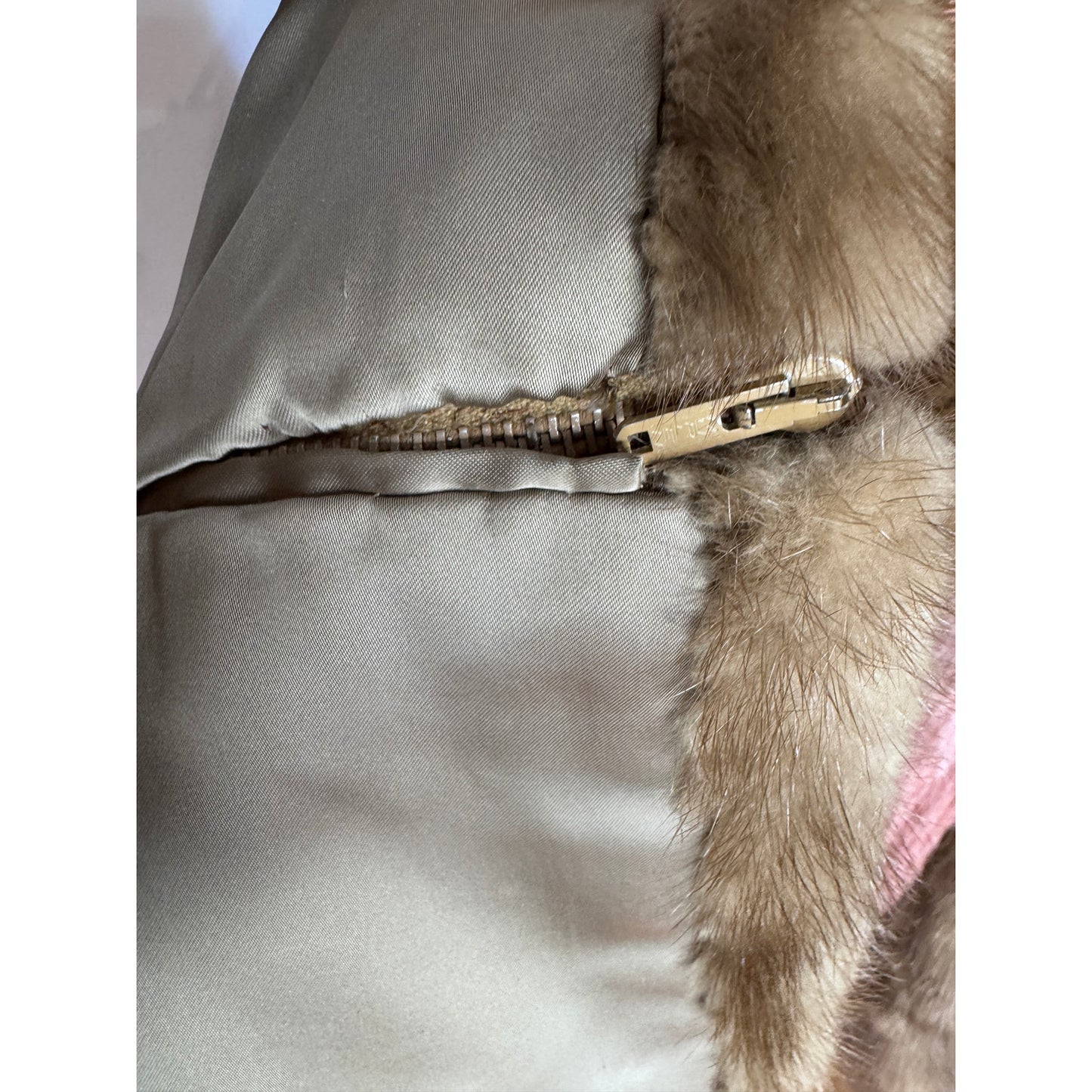 Vintage Fur Mink Coat Zip Off Botton Convertible 1960s Medium Women Greenblatts