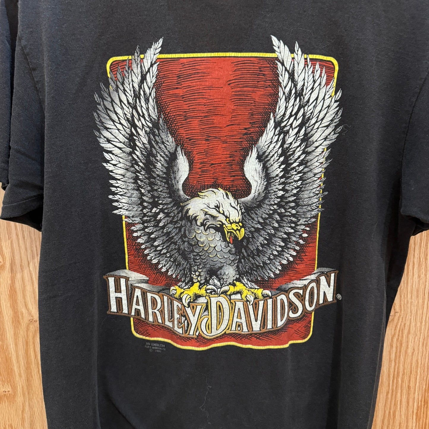 Vtg 1991 Harley Davidson Colorado Springs Single Stitch 3D Emblem T-Shirt USA