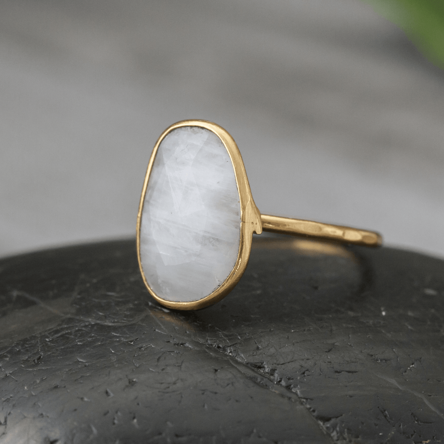 Gold Plated Faceted Stone Ring - MST GoodsBaizaar