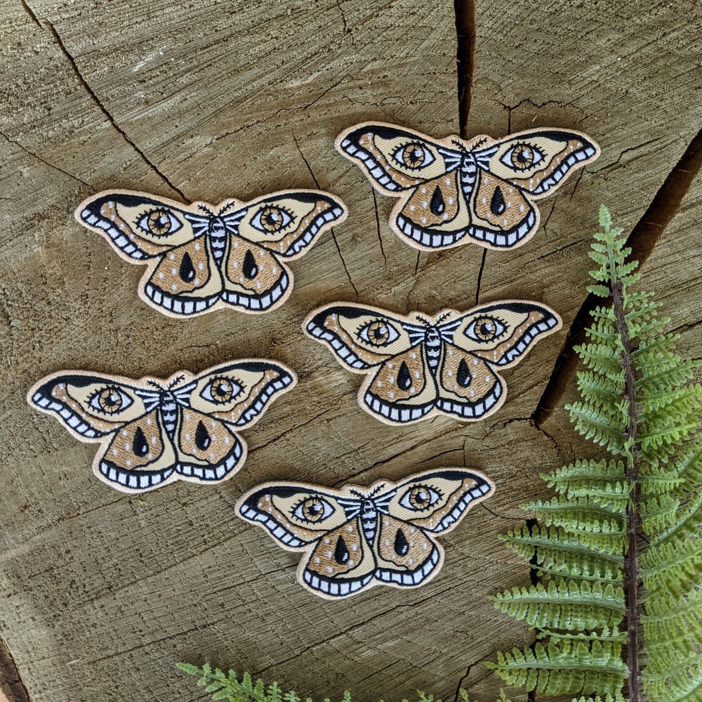Iron - on patch | moth - brown 3.4" x 1.6" - MST Goodsilikesara | art + goods