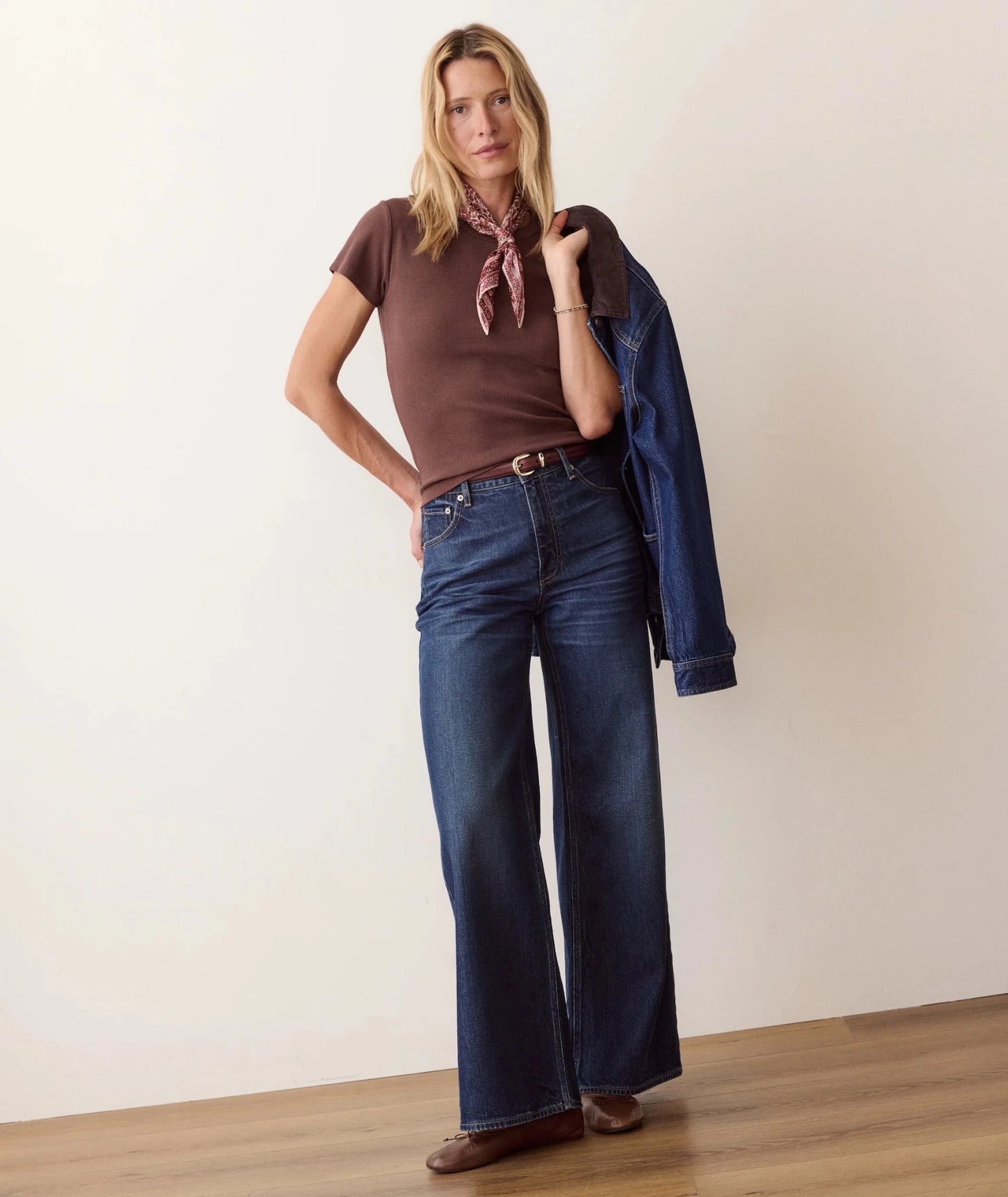 Lexi Rib Sun-In Crew Tee in Chocolate - MST GoodsMarine Layer
