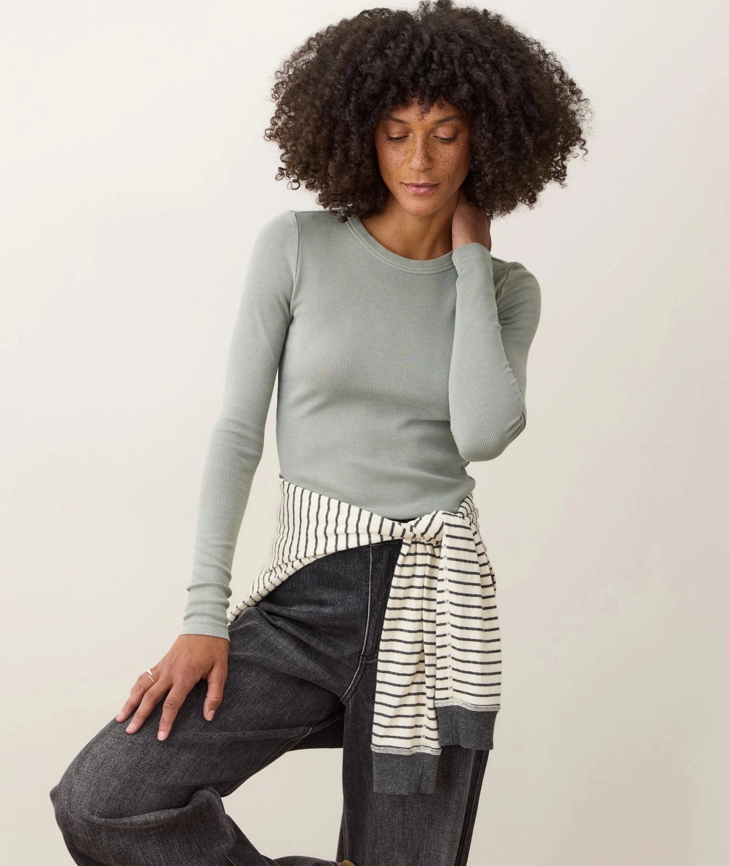 Lexi Rib Sun-In Longsleeve Crew Tee - MST GoodsMarine Layer