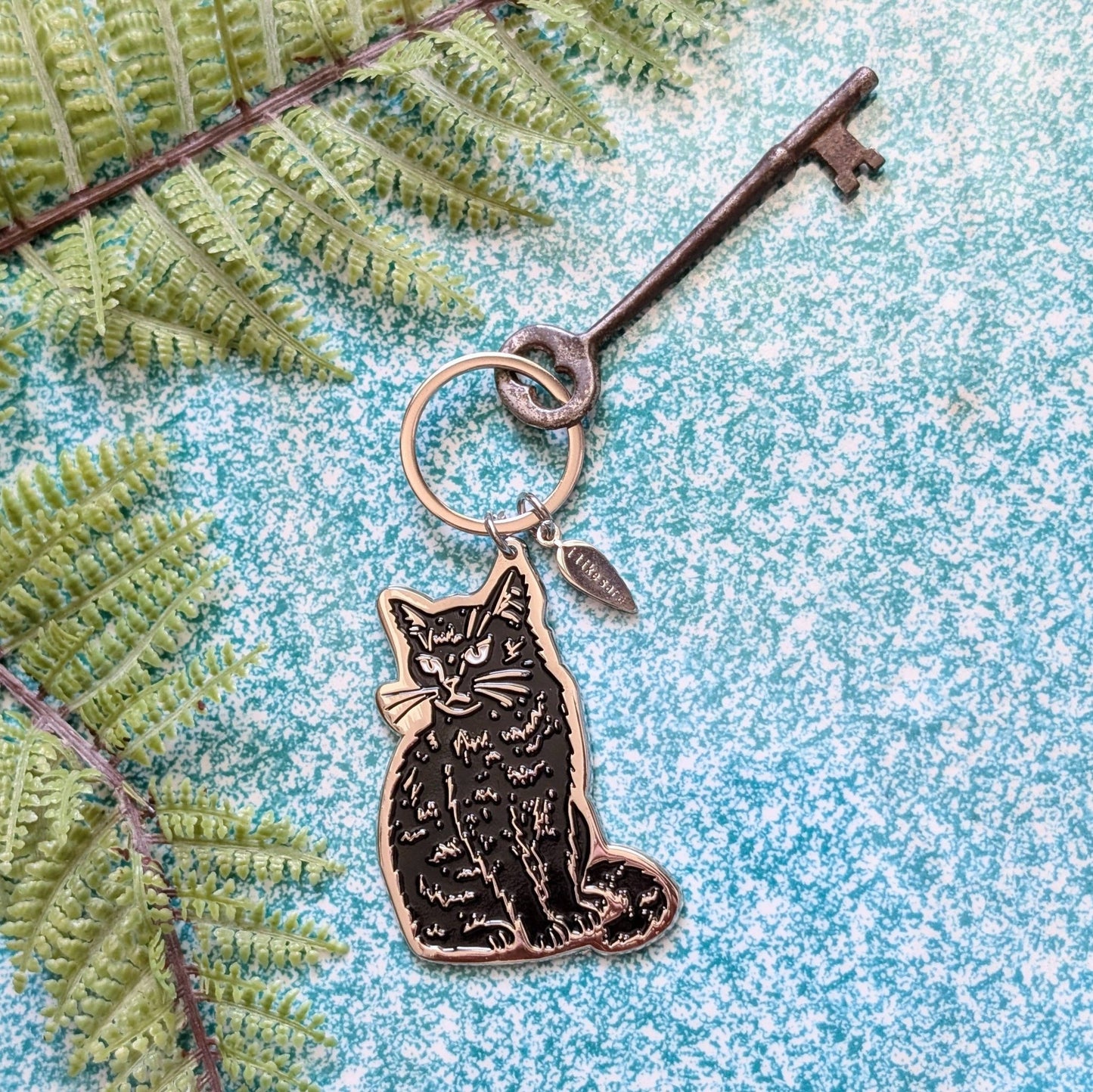 Metal enamel keychain / purse charm | black cat - MST Goodsilikesara | art + goods