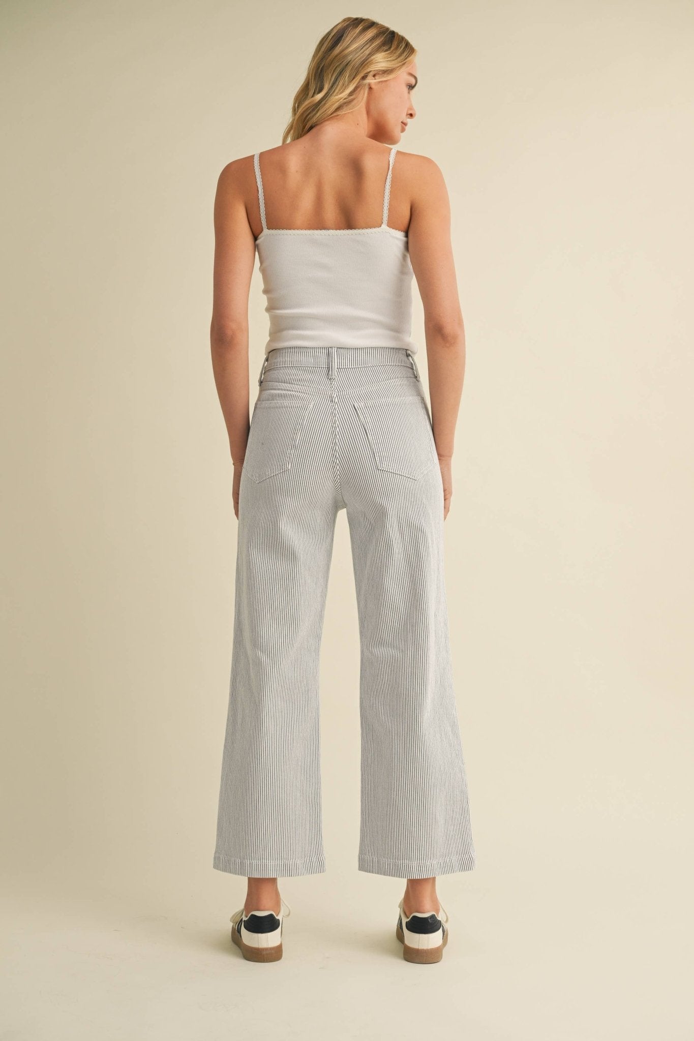 Patch Pocket Wide Leg Stripe - MST GoodsJeansJUST BLACK DENIM