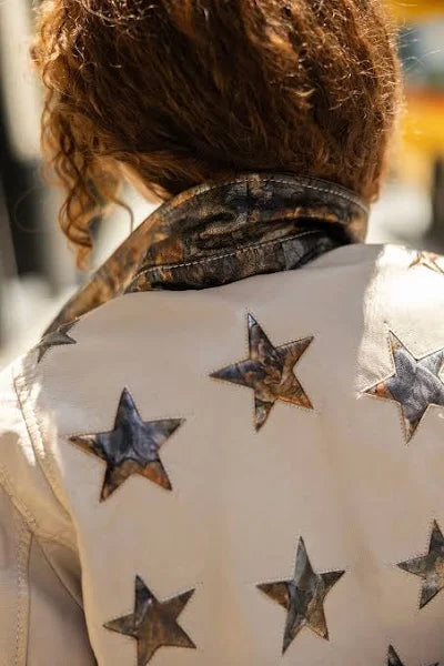 Christy Star Leather Jacket Regular Fit