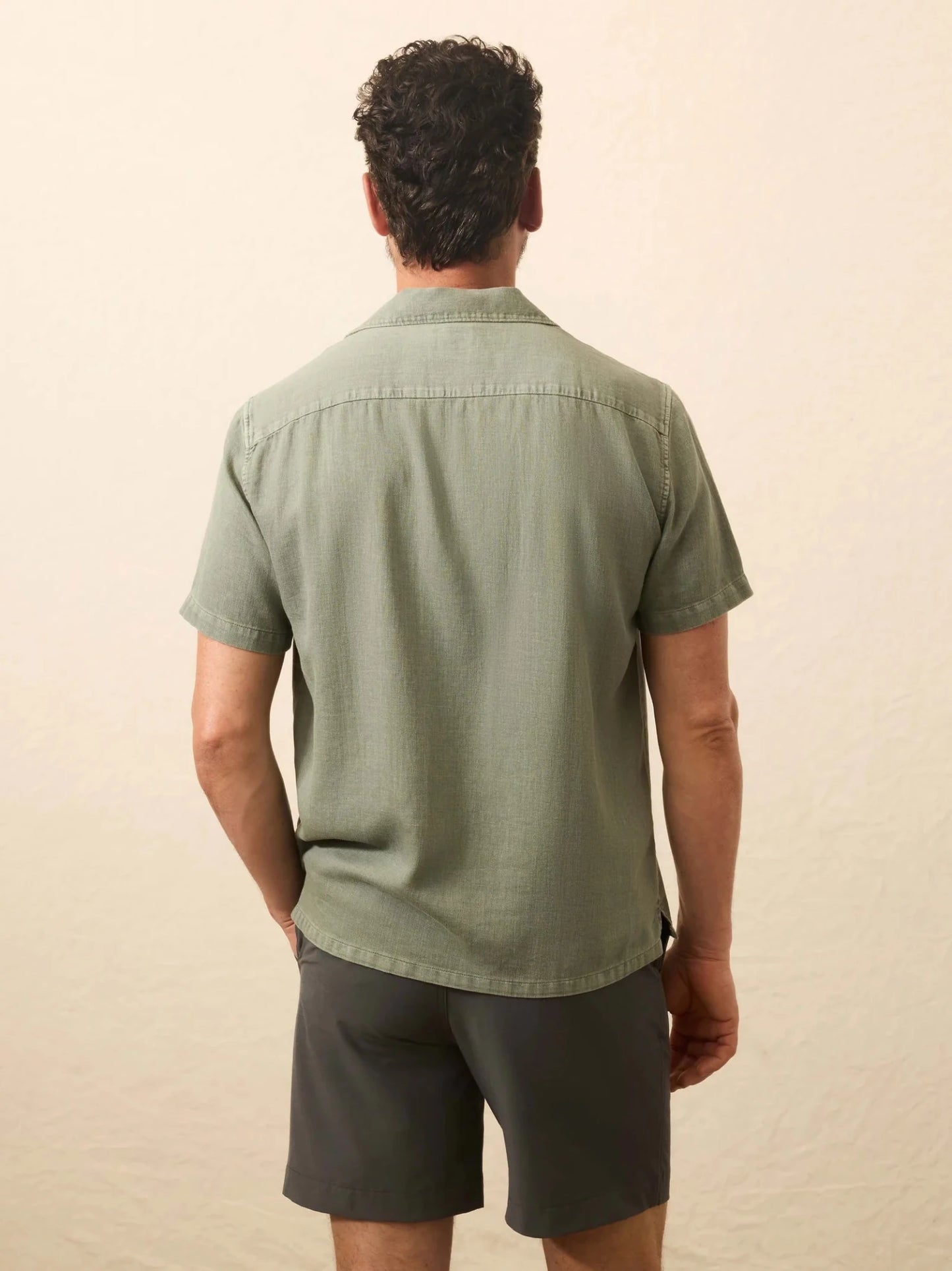 Short-Sleeve Hemp Blend Shirt - Olive Dusk - MST GoodsFaherty