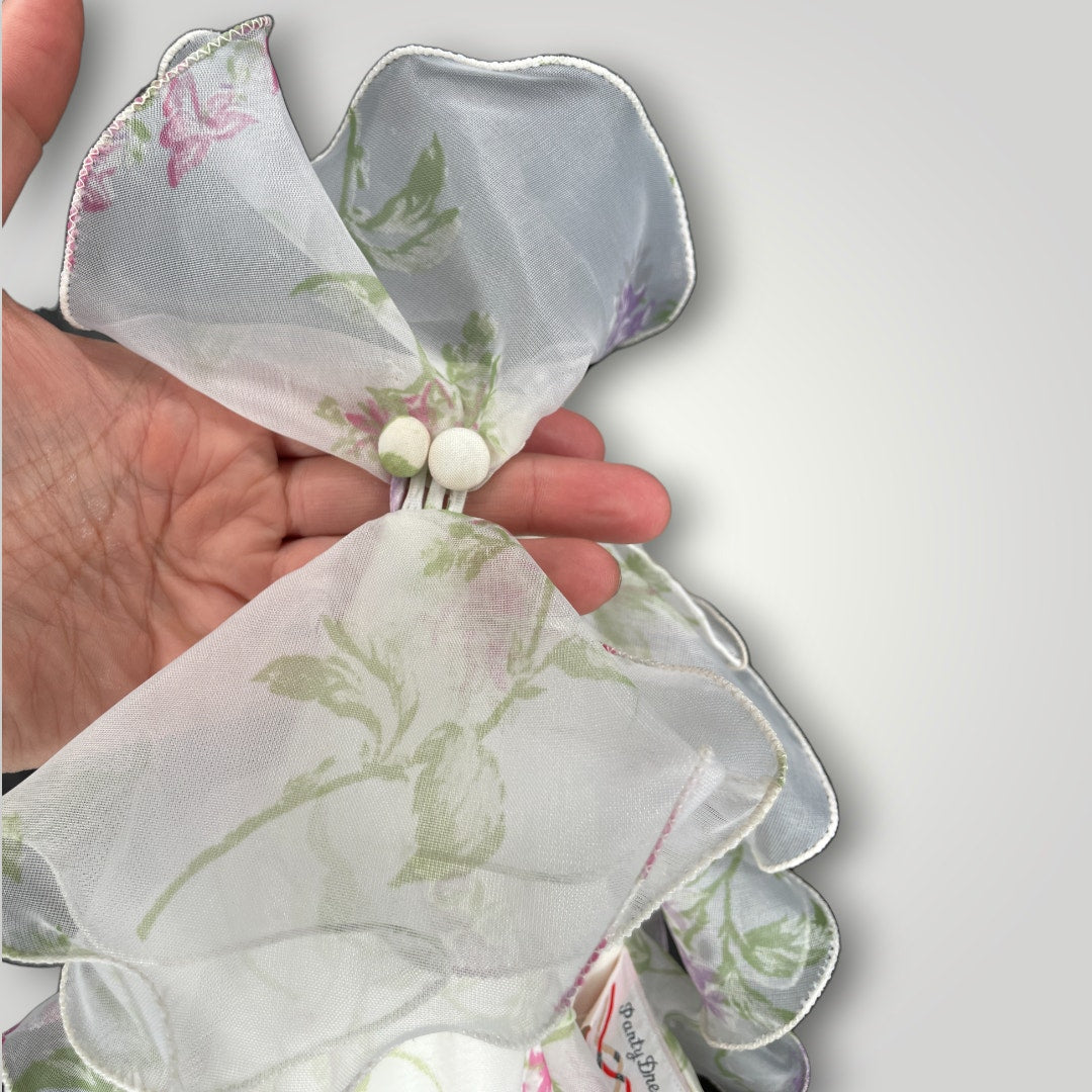Vintage Prom Dress One Shoulder Ruffled Floral Lilac Print Barbie Small 2 1970s