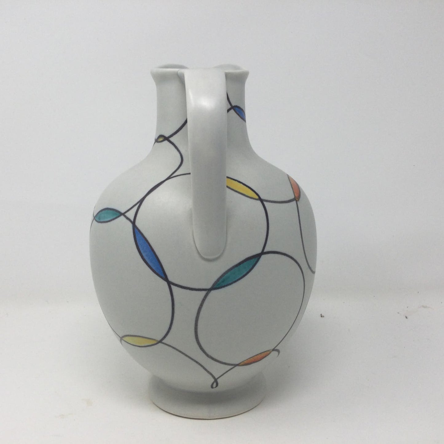 Vtg Vase Circles Western Germany Zell Schmider 1956 Numbered Anneliese Beckh