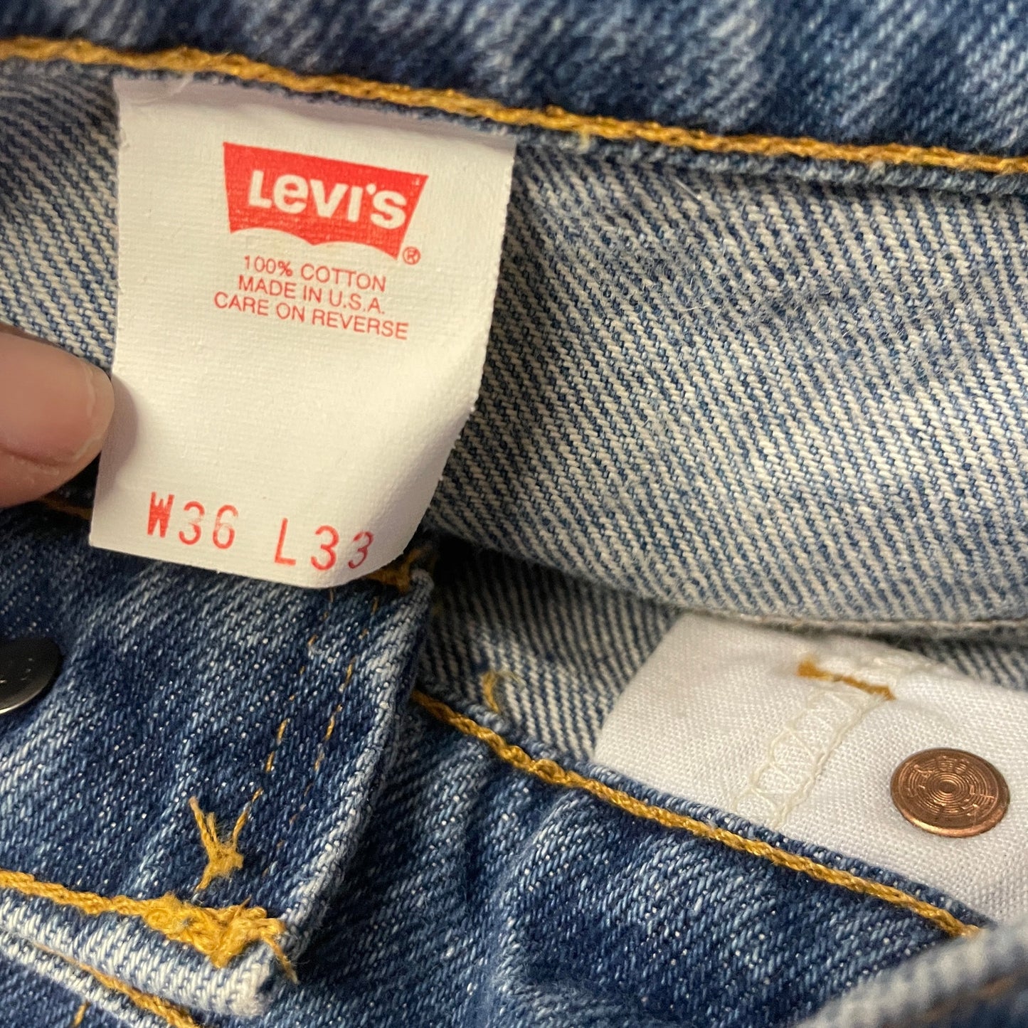 Vintage 1995 Levi's Denim Jeans 517 34x34 Medium Wash Orange Tab 1990s B