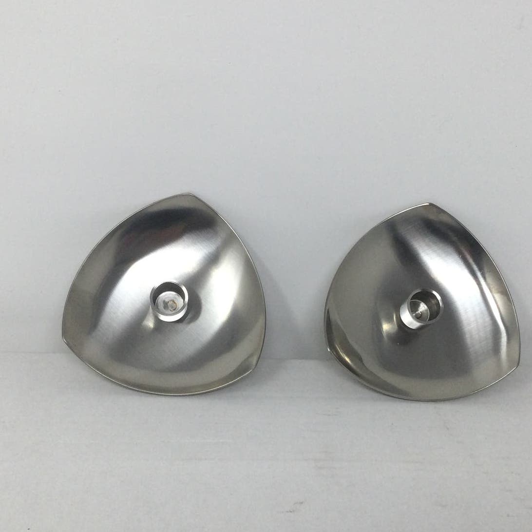 VTG NEW! Selandia Danish Candle Holders Stainless Steel Set NIB Mid Century