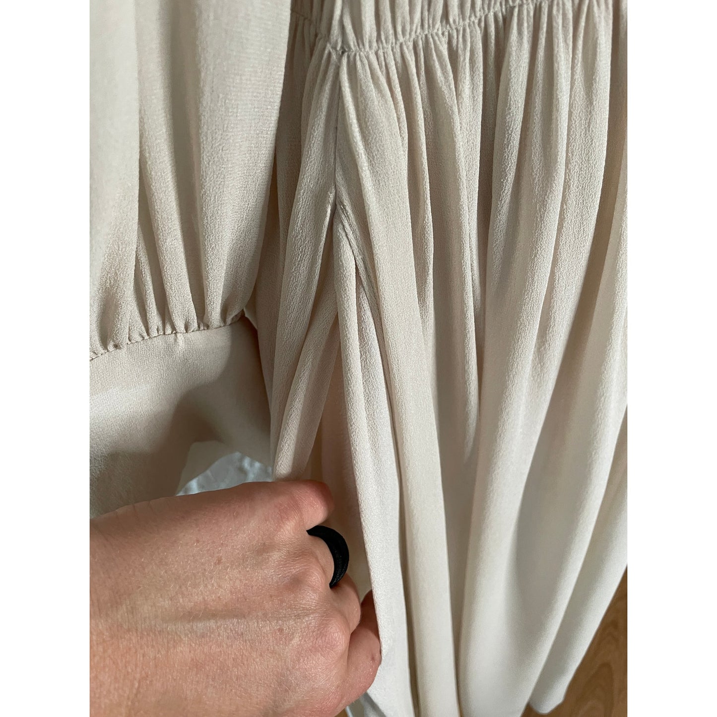 Couture Stella McCartney Carleigh Silk Georgette Maxi Dress Taupe 40 $2600