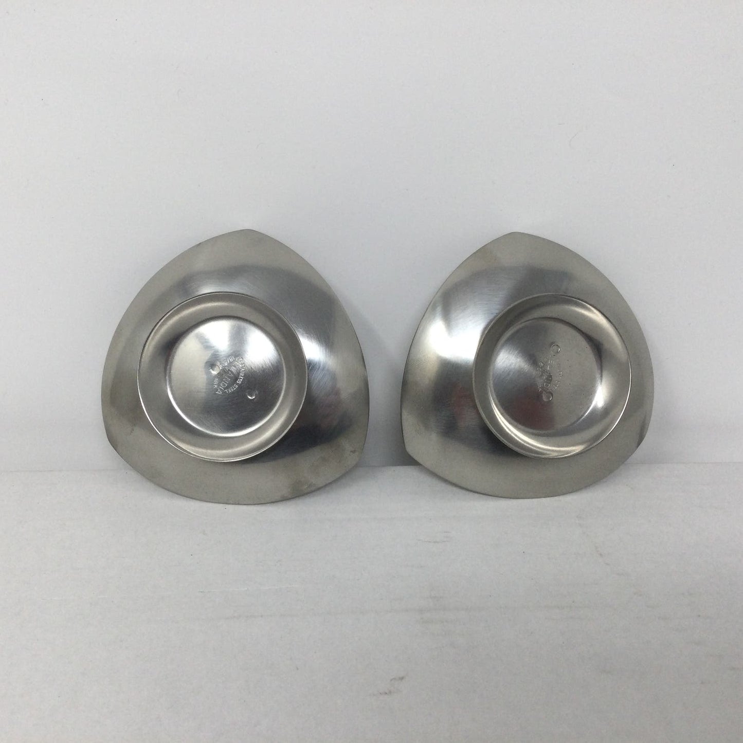 VTG NEW! Selandia Danish Candle Holders Stainless Steel Set NIB Mid Century