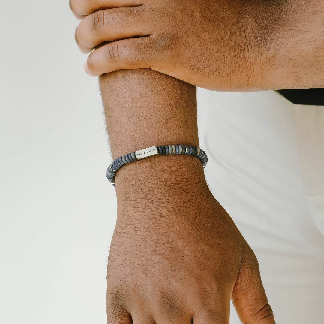 Two Tone Disc Gemstone Bracelet
