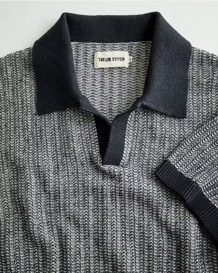 taylor stitch brand shirt with fun modern pattern dark collar for contrast mens fashion shirt