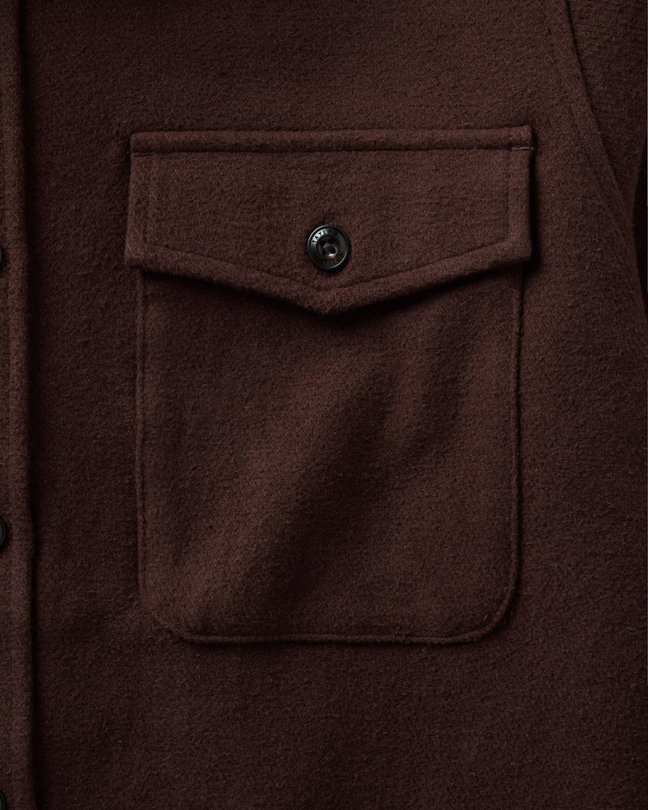 The Maritime Shirt Jacket in Burgundy Moleskin Twill
