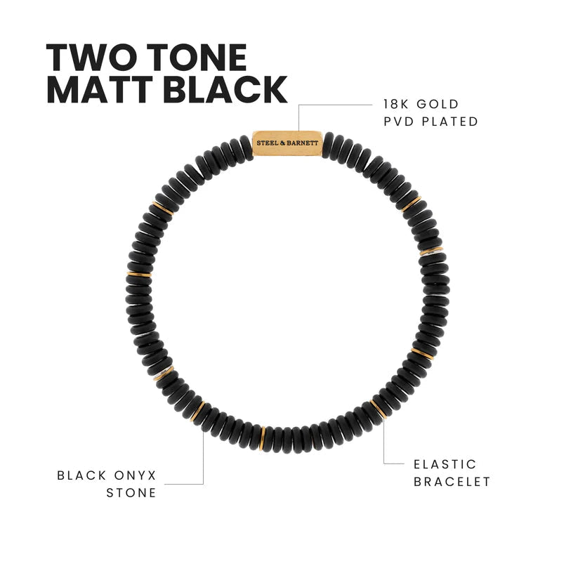Two Tone Disc Gemstone Bracelet - MST GoodsBraceletsSteel & Barnett