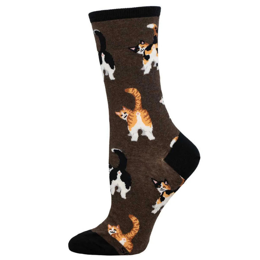 unisex-brown-cat-butt-pattern-socks-mstgoods.com