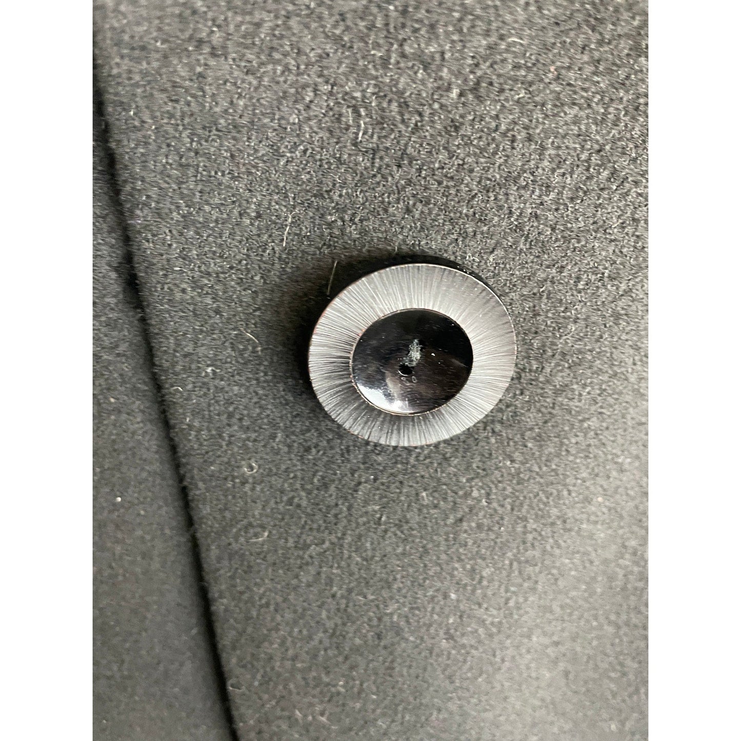 Vintage 1950s Black Cashmere Wool Coat Silver Gray Mink Fur Collar Rare Small/Med H - MST GoodsVintage